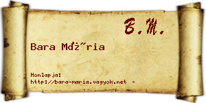 Bara Mária névjegykártya